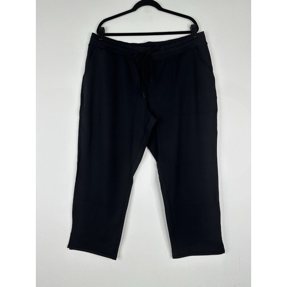 Susan Graver SG Sport Knit Ankle Pants Size XL Black A463150 NEW